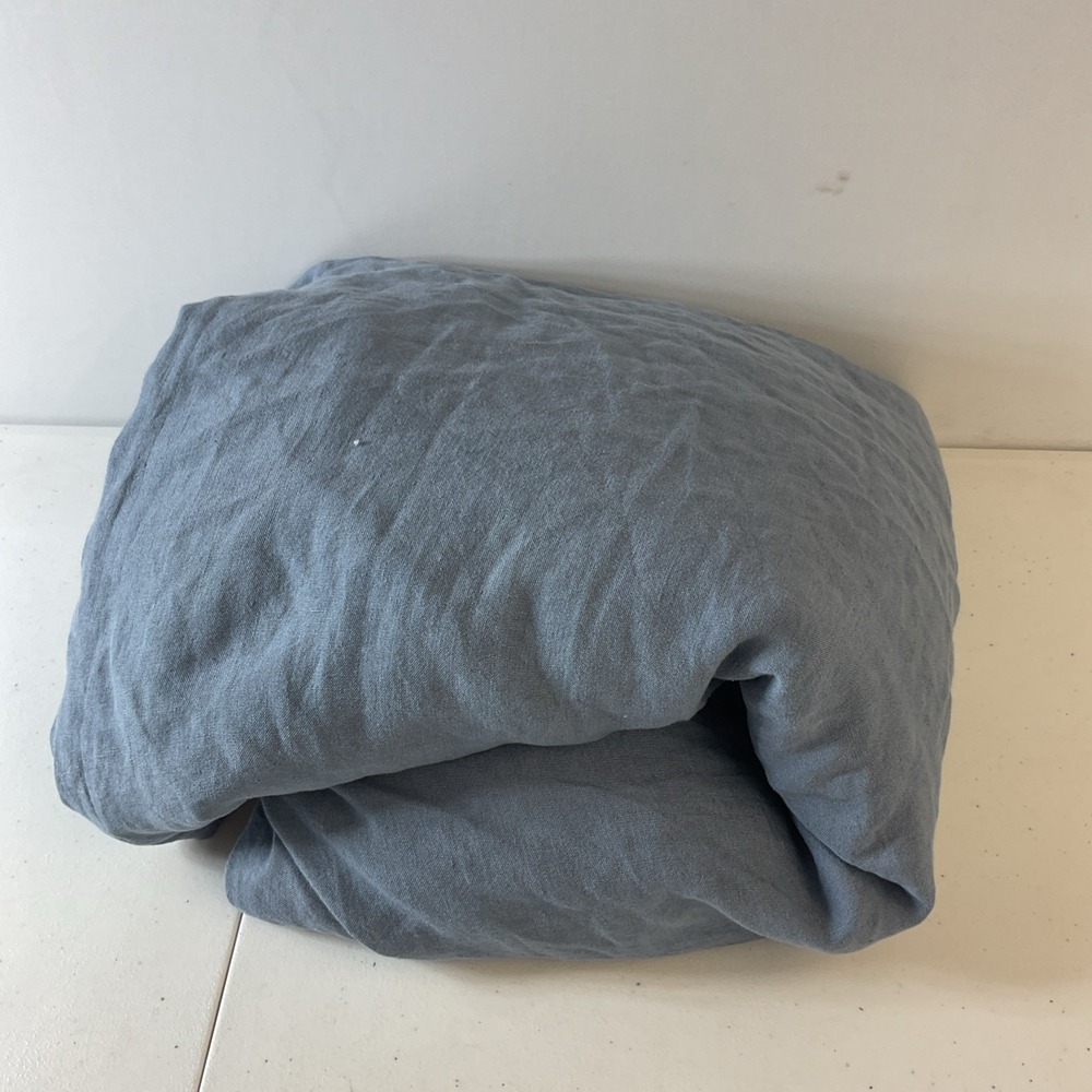 Ballard designs Belissima flax Linen Duvet Cover‎ King Dusty Blue/ Denim